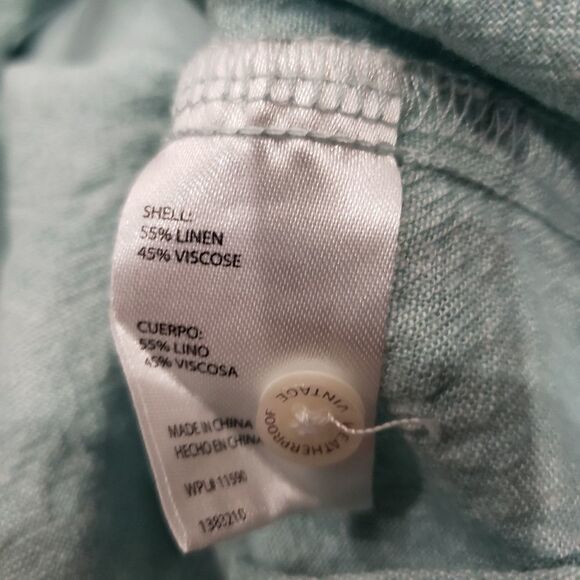 Weatherproof Vintage Washable Linen Button Top - Picture 8 of 12